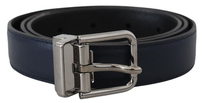 Dolce & Gabbana Elegant Blue Calf Leather Belt Dolce & Gabbana