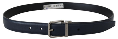 Dolce & Gabbana Elegant Blue Calf Leather Belt Dolce & Gabbana