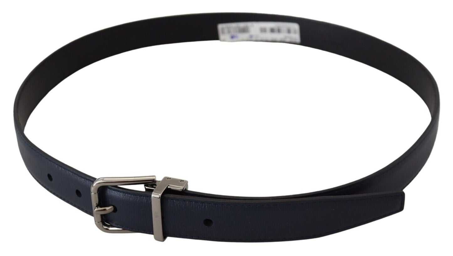 Dolce & Gabbana Elegant Blue Calf Leather Belt Dolce & Gabbana