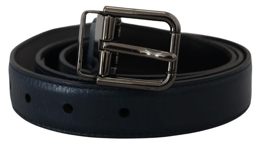 Dolce & Gabbana Elegant Dark Blue Leather Belt Dolce & Gabbana