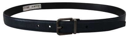 Dolce & Gabbana Elegant Dark Blue Leather Belt Dolce & Gabbana