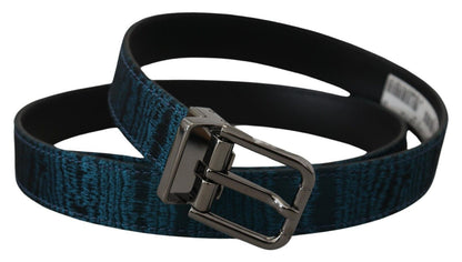 Dolce & Gabbana Elegant Blue Jacquard Designer Belt Dolce & Gabbana