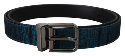 Dolce & Gabbana Elegant Blue Jacquard Designer Belt Dolce & Gabbana