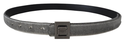 Dolce & Gabbana Elegant Silver Leather Designer Belt Dolce & Gabbana