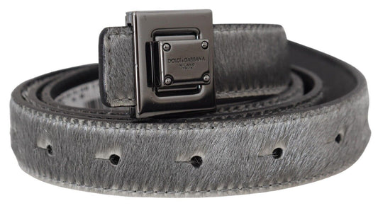 Dolce & Gabbana Elegant Silver Leather Designer Belt Dolce & Gabbana