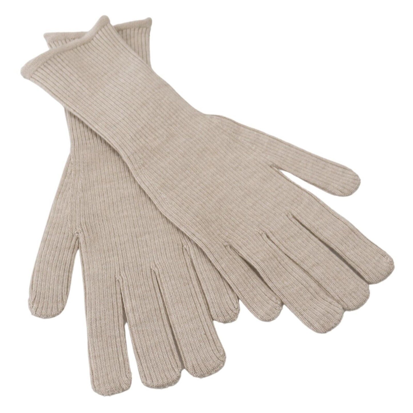 Dolce & Gabbana Elegant Ivory Cashmere-Silk Blend Gloves Dolce & Gabbana