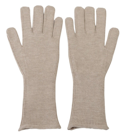 Dolce & Gabbana Elegant Ivory Cashmere-Silk Blend Gloves Dolce & Gabbana