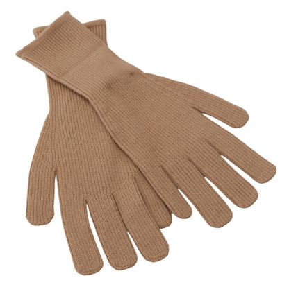 Dolce & Gabbana Elegant Beige Cashmere Winter Gloves Dolce & Gabbana