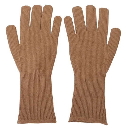 Dolce & Gabbana Elegant Beige Cashmere Winter Gloves Dolce & Gabbana