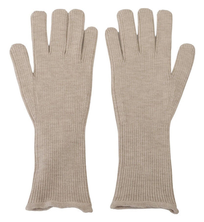 Dolce & Gabbana Elegant Ivory Cashmere-Silk Blend Gloves Dolce & Gabbana