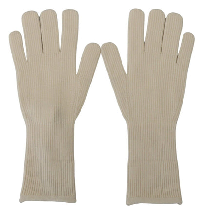 Dolce & Gabbana Elegant White Cashmere Gloves Dolce & Gabbana