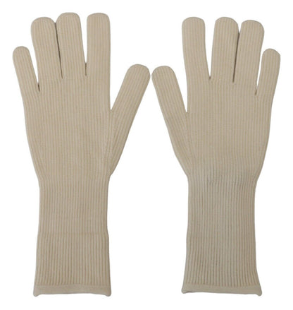 Dolce & Gabbana Elegant White Cashmere Gloves Dolce & Gabbana