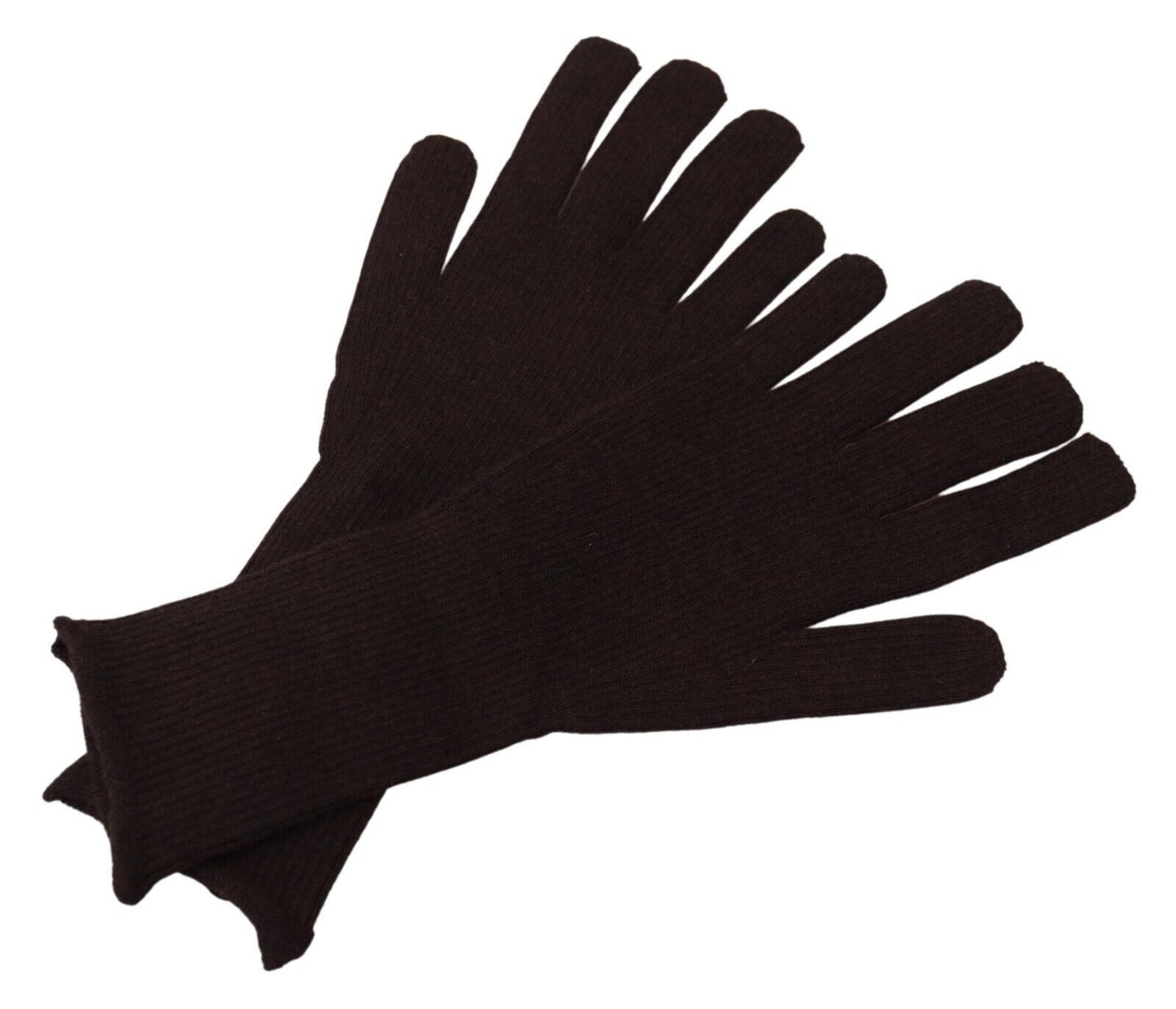 Dolce & Gabbana Elegant Silk Cashmere Brown Gloves Dolce & Gabbana