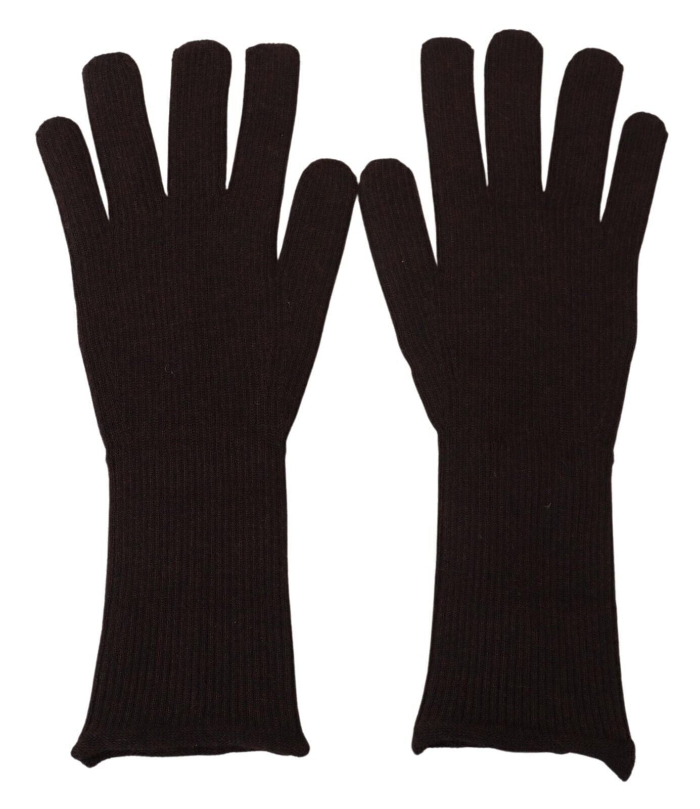 Dolce & Gabbana Elegant Silk Cashmere Brown Gloves Dolce & Gabbana