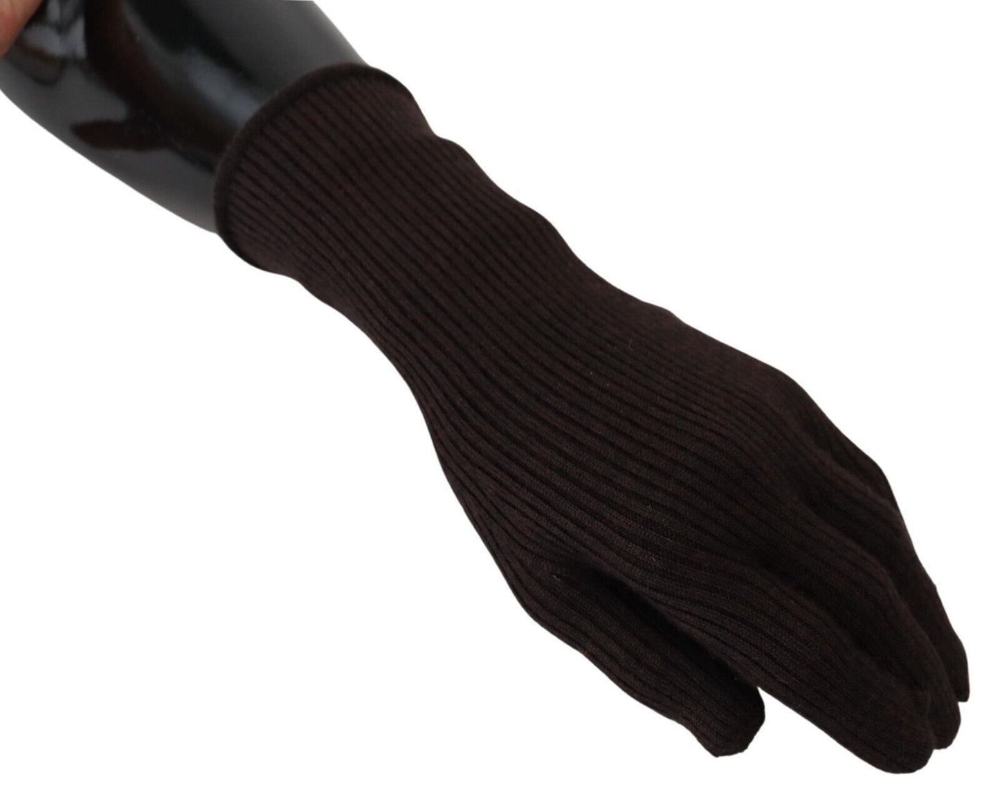 Dolce & Gabbana Elegant Silk Cashmere Brown Gloves Dolce & Gabbana