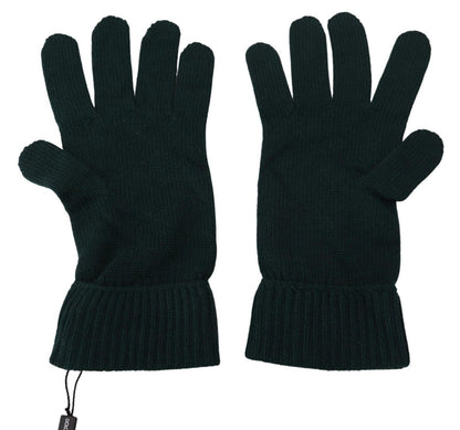 Dolce & Gabbana Elegant Cashmere Wrist Length Gloves in Dark Green Dolce & Gabbana