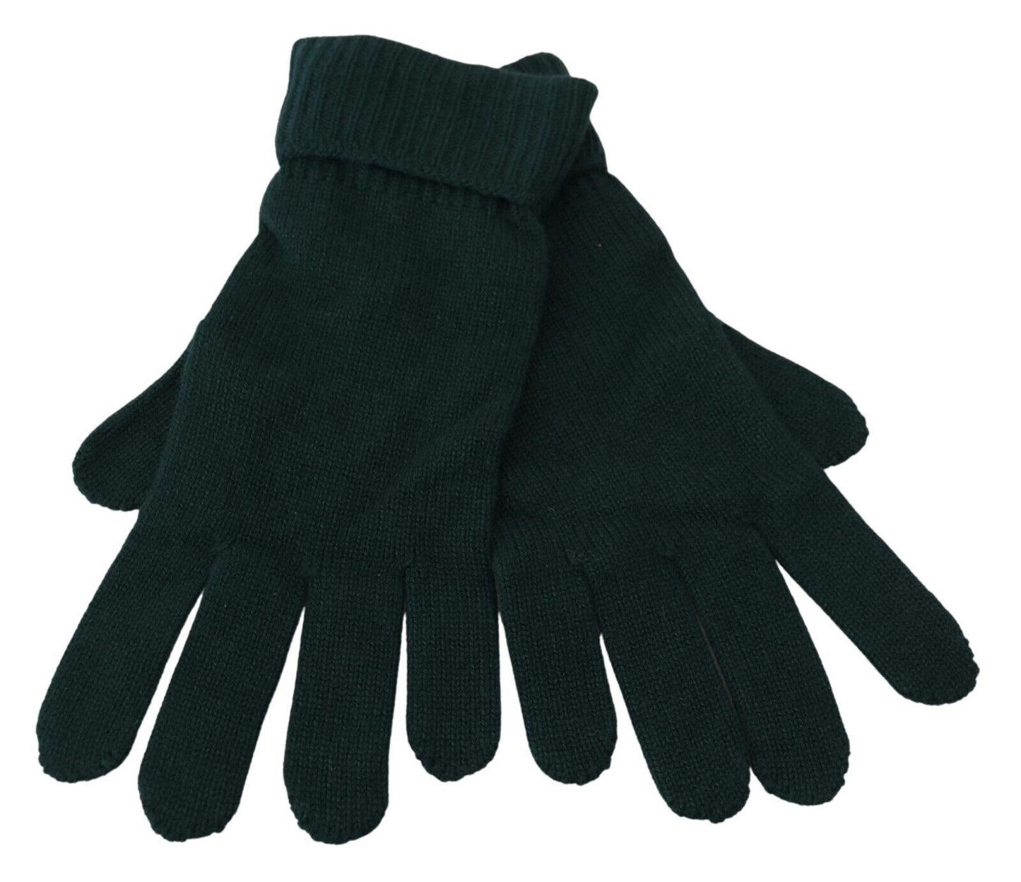 Dolce & Gabbana Elegant Cashmere Wrist Length Gloves in Dark Green Dolce & Gabbana