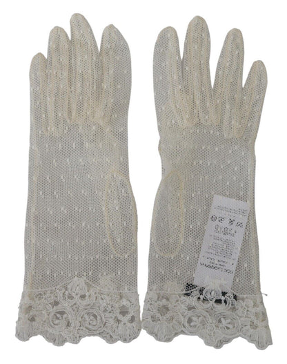 Dolce & Gabbana Chic White Wrist Length Gloves Dolce & Gabbana