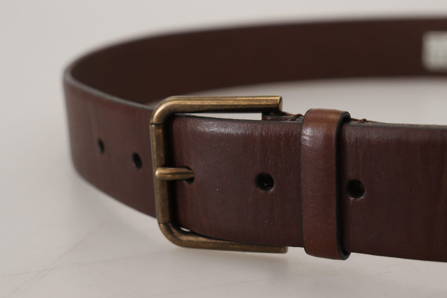 Dolce & Gabbana Elegant Brown Leather Belt with Metal Buckle Dolce & Gabbana