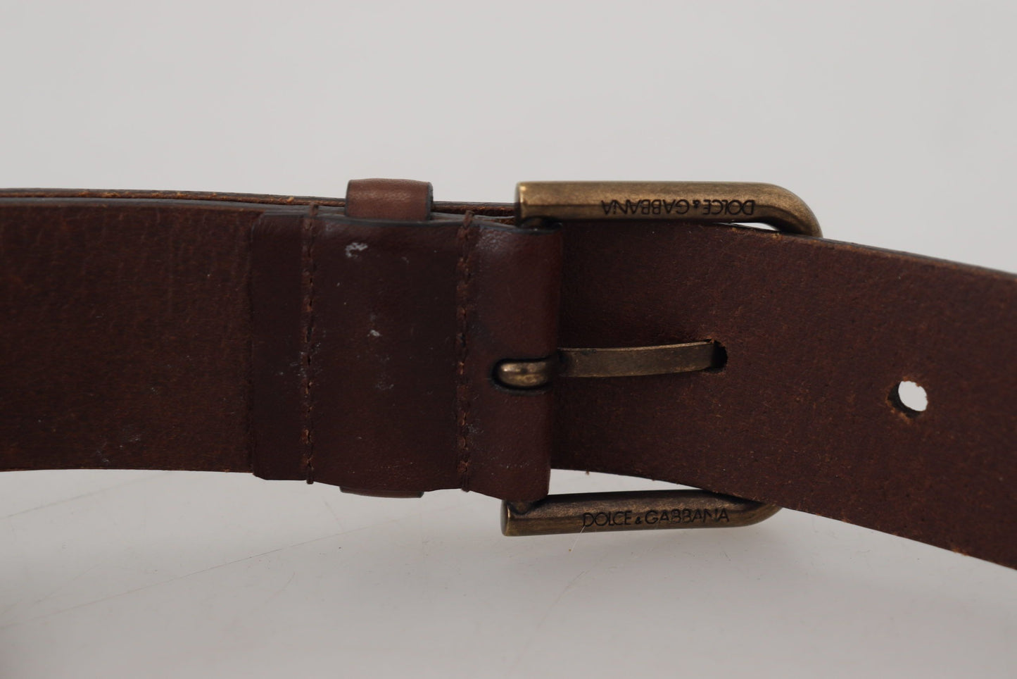 Dolce & Gabbana Elegant Brown Leather Belt with Metal Buckle Dolce & Gabbana