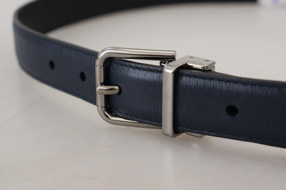 Dolce & Gabbana Elegant Blue Calf Leather Belt Dolce & Gabbana