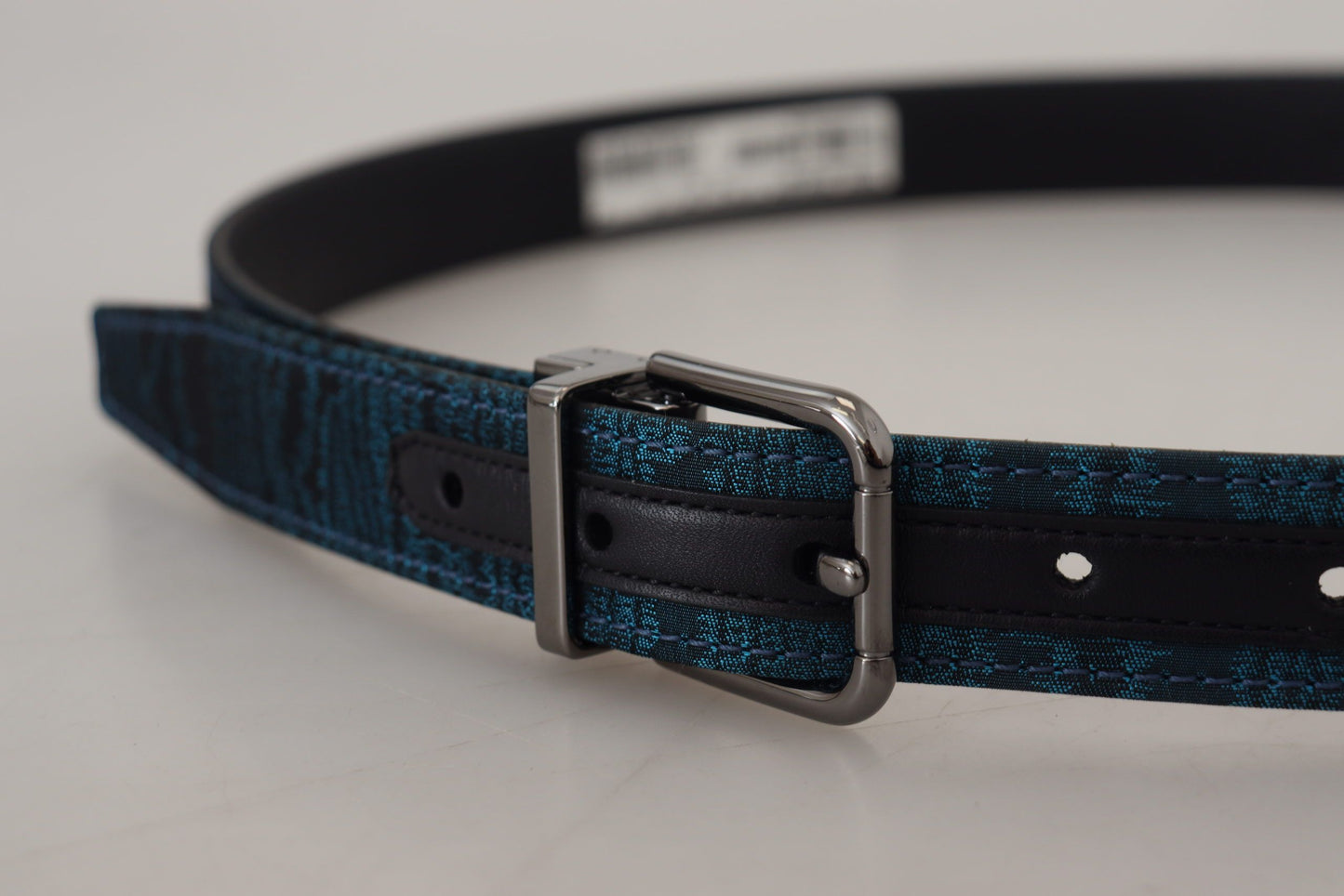 Dolce & Gabbana Elegant Blue Jacquard Designer Belt Dolce & Gabbana