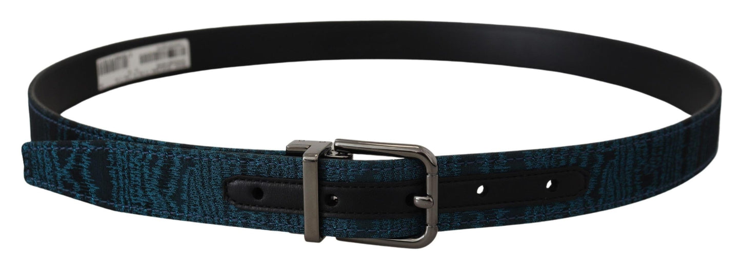 Dolce & Gabbana Elegant Blue Jacquard Designer Belt Dolce & Gabbana