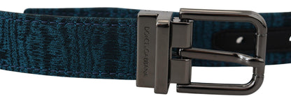 Dolce & Gabbana Elegant Blue Jacquard Designer Belt Dolce & Gabbana