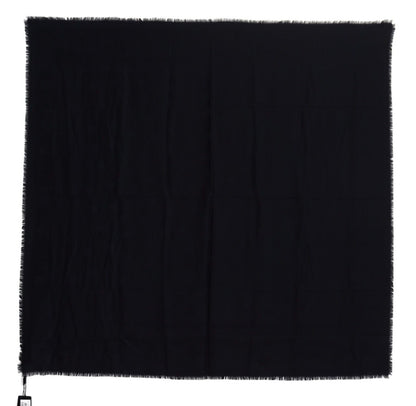 Dolce & Gabbana Elegant Silk-Wool Fringed Scarf in Dark Blue Dolce & Gabbana