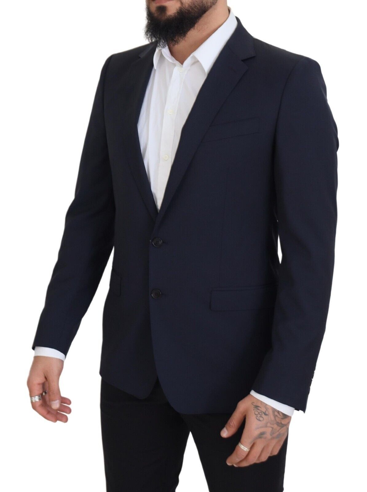 Dolce & Gabbana Elegant Dark Blue Slim Fit Wool Blazer Dolce & Gabbana