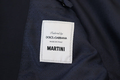 Dolce & Gabbana Elegant Dark Blue Slim Fit Wool Blazer Dolce & Gabbana