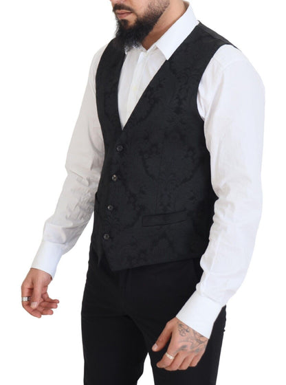 Dolce & Gabbana Elegant Black Martini Suit Jacket & Vest Ensemble Dolce & Gabbana