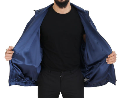 Dolce & Gabbana Regal Blue Silk Bomber Jacket Dolce & Gabbana