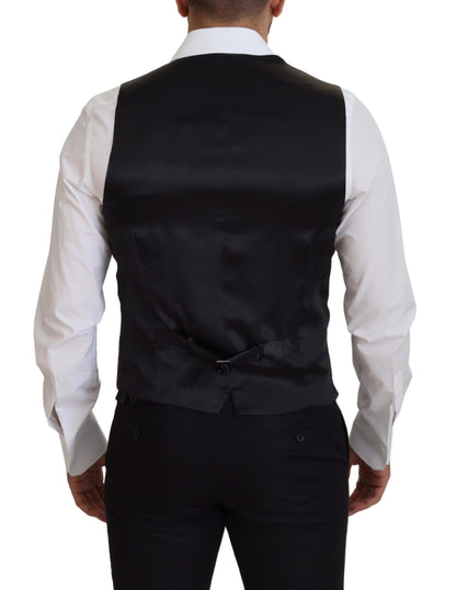 Dolce & Gabbana Elegant Black Single-Breasted Dress Vest Dolce & Gabbana