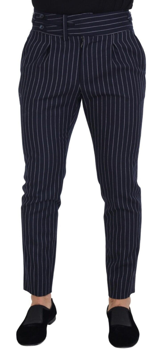 Dolce & Gabbana Sophisticated Blue Wool Blend Trousers Dolce & Gabbana