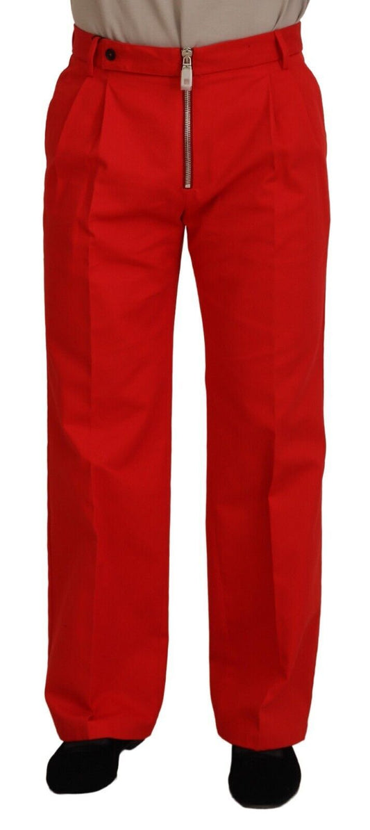 Dolce & Gabbana Stunning Red Mainline Cotton Pants Dolce & Gabbana