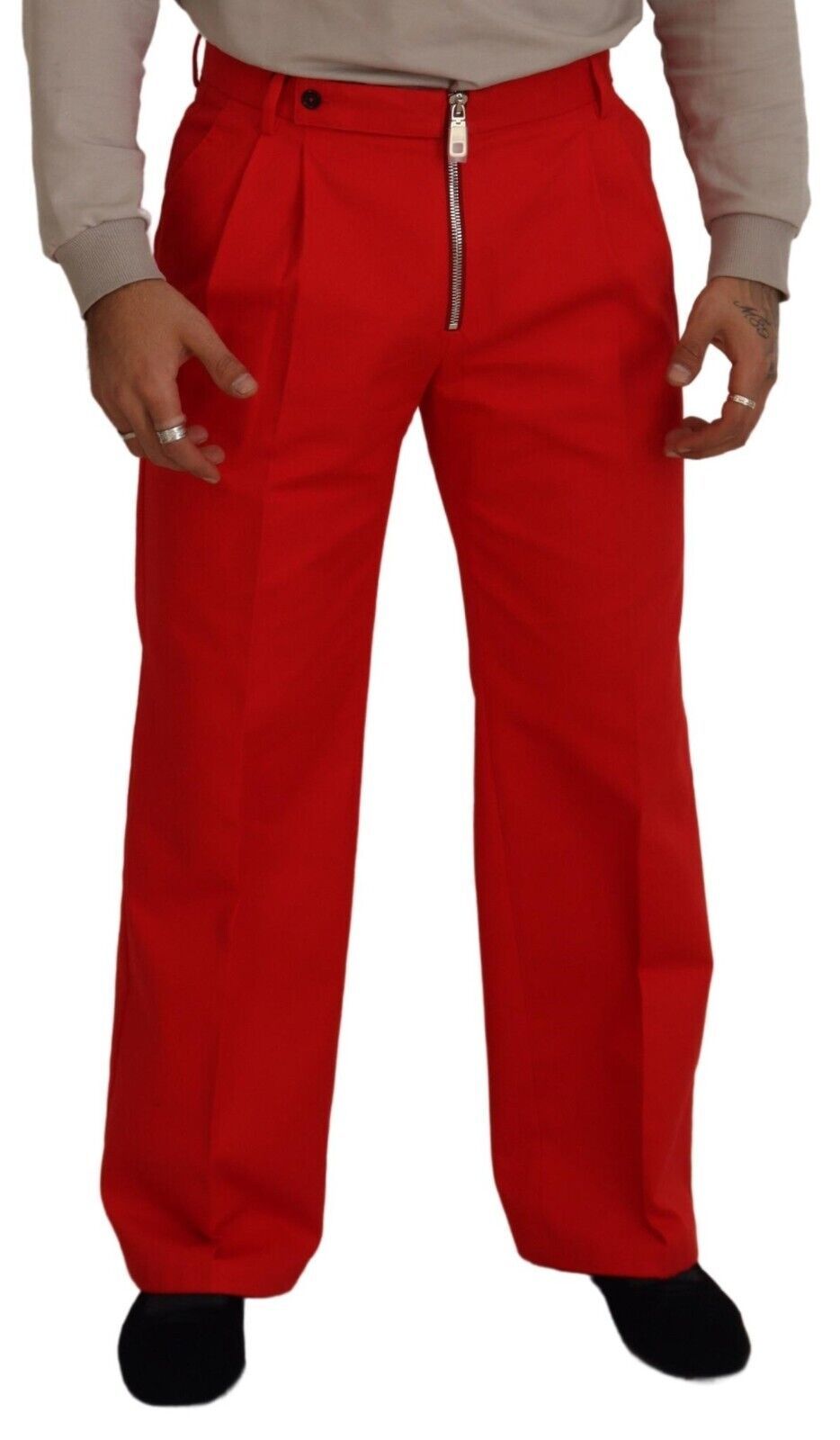 Dolce & Gabbana Stunning Red Mainline Cotton Pants Dolce & Gabbana