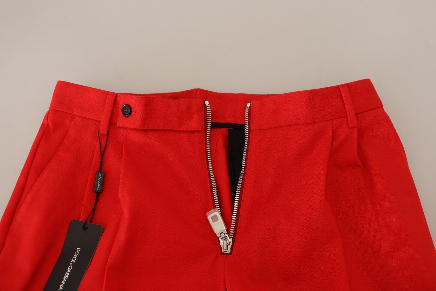 Dolce & Gabbana Stunning Red Mainline Cotton Pants Dolce & Gabbana