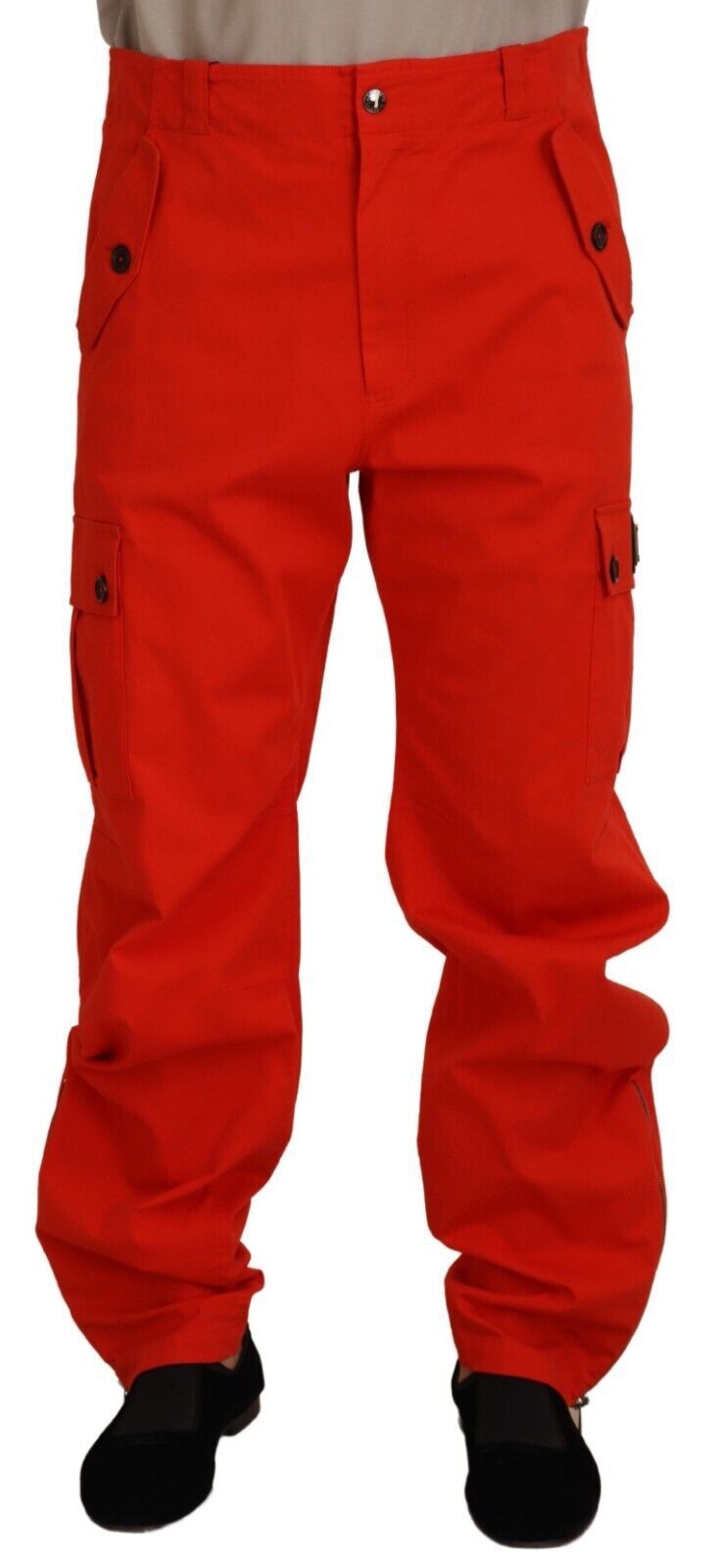 Dolce & Gabbana Elegant Red Cotton Blend Trousers Dolce & Gabbana