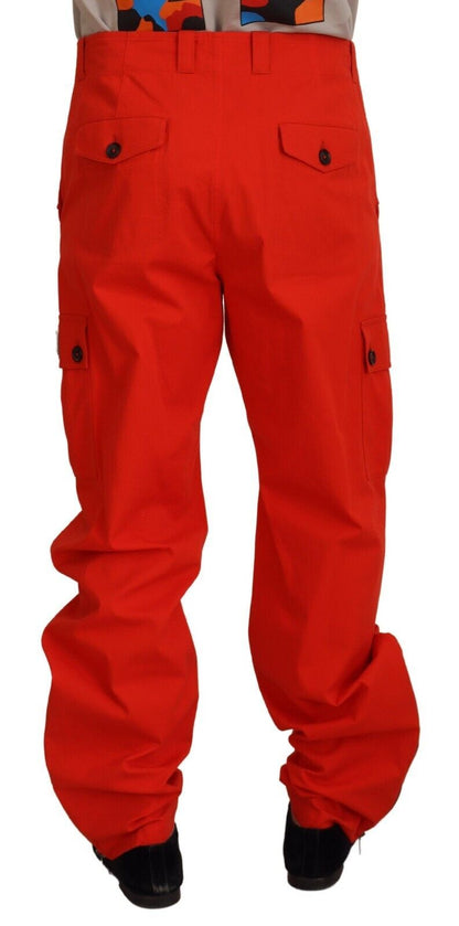 Dolce & Gabbana Elegant Red Cotton Blend Trousers Dolce & Gabbana