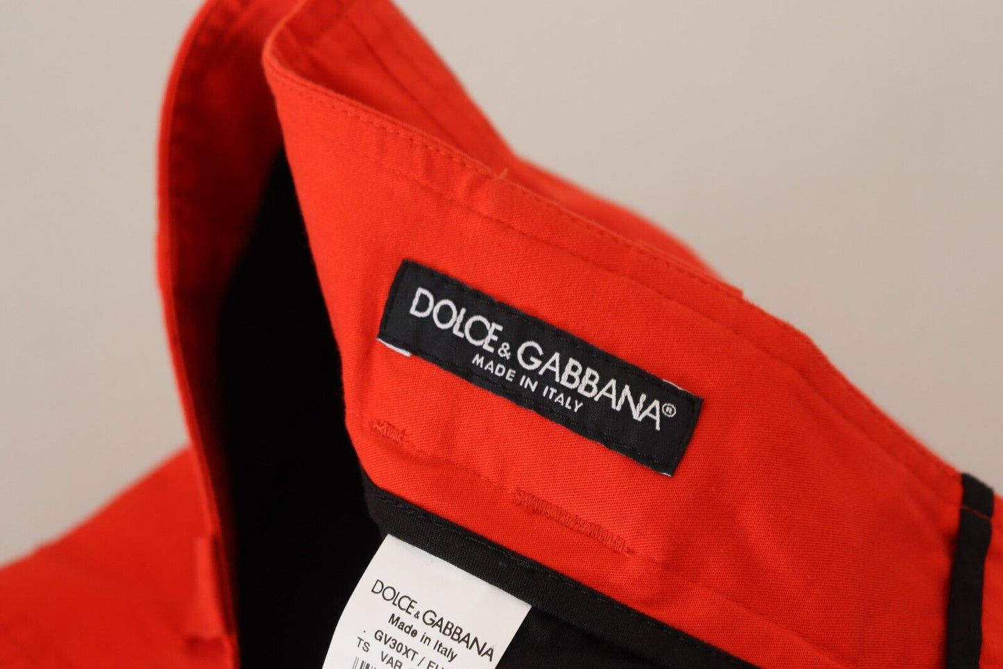 Dolce & Gabbana Elegant Red Cotton Blend Trousers Dolce & Gabbana