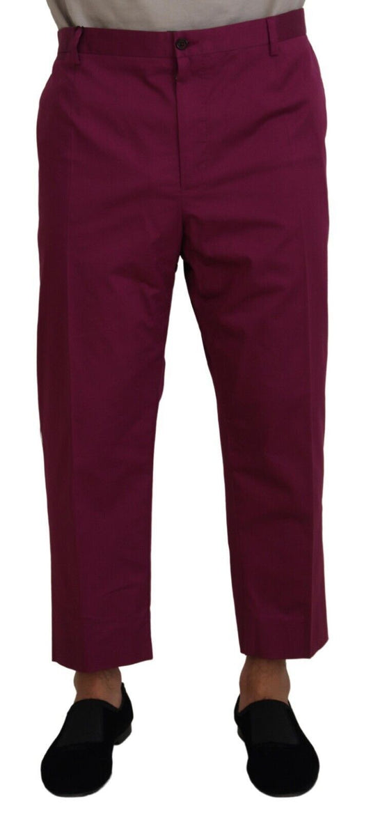 Dolce & Gabbana Elegant Magenta Cotton Stretch Pants Dolce & Gabbana