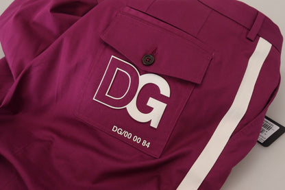 Dolce & Gabbana Elegant Magenta Cotton Stretch Pants Dolce & Gabbana