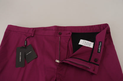 Dolce & Gabbana Elegant Magenta Cotton Stretch Pants Dolce & Gabbana