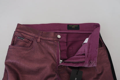 Dolce & Gabbana Elegant Magenta Cotton Trousers Dolce & Gabbana