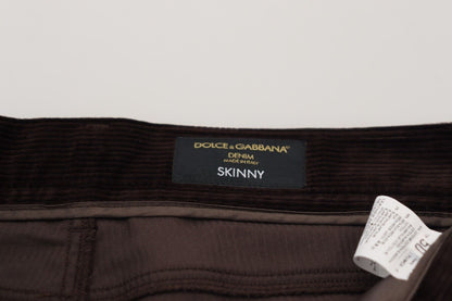 Dolce & Gabbana Elegant Brown Silk Blend Trousers Dolce & Gabbana