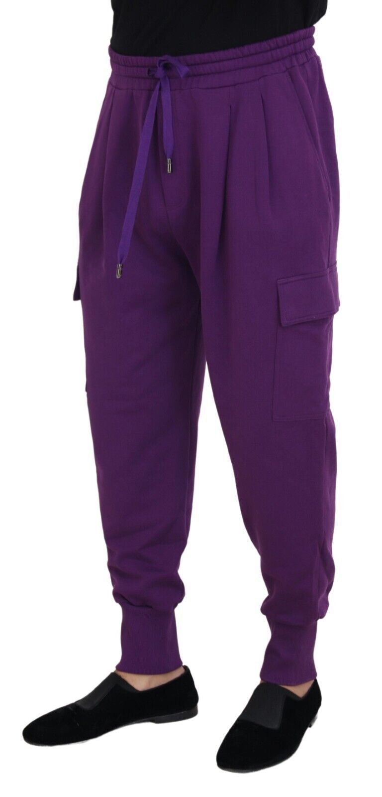 Dolce & Gabbana Elegant Purple Cotton Cargo Sweatpants Dolce & Gabbana