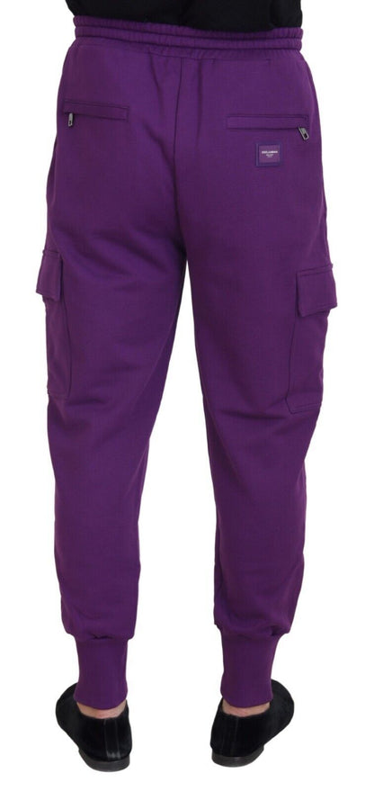 Dolce & Gabbana Elegant Purple Cotton Cargo Sweatpants Dolce & Gabbana