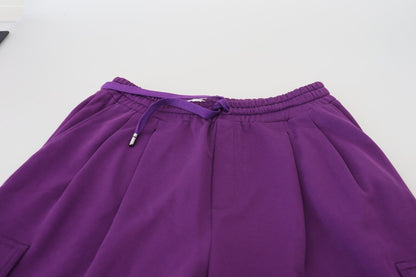 Dolce & Gabbana Elegant Purple Cotton Cargo Sweatpants Dolce & Gabbana