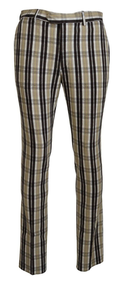 BENCIVENGA Chic Multicolor Checkered Cotton Pants BENCIVENGA